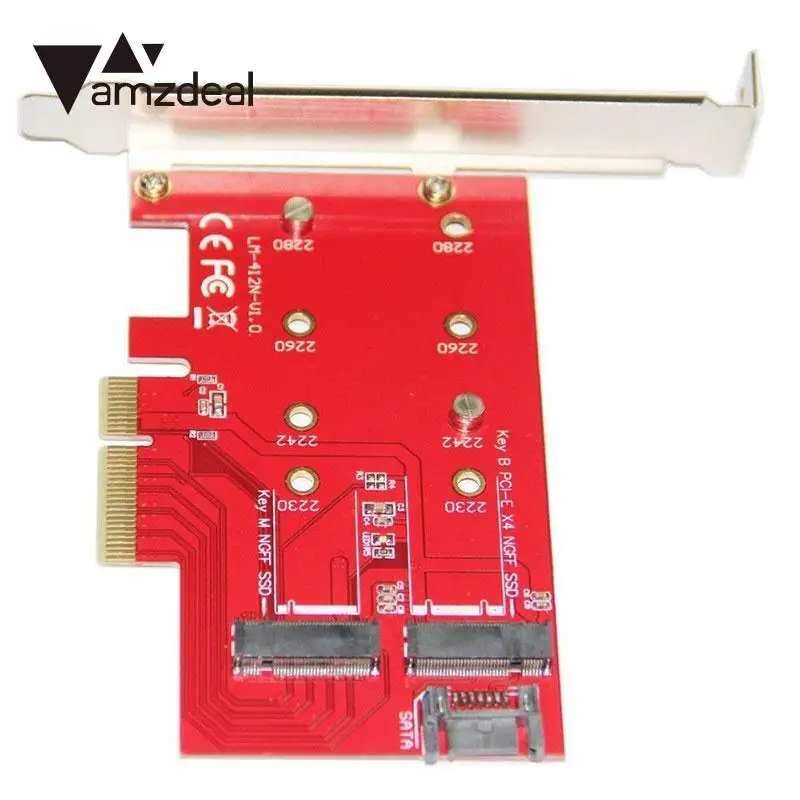 AMZDEAL M.2 NGFF SSD на PCI E PCIE SATA III 3 адаптер преобразователь доска w/кабель передачи