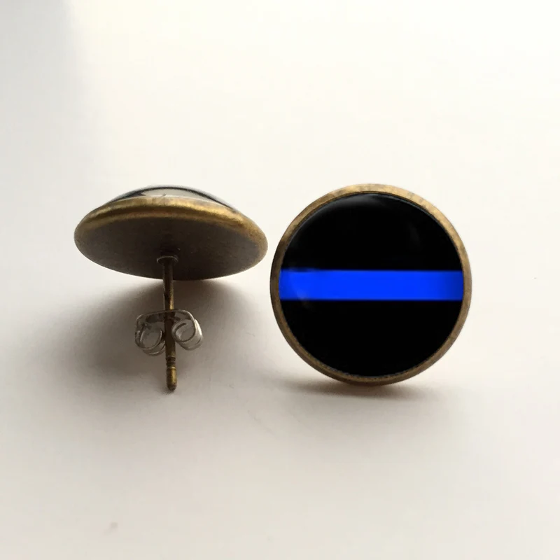 Бесплатная доставка 14 мм Новый дизайн тонкая Голубая линия серьги гвоздики