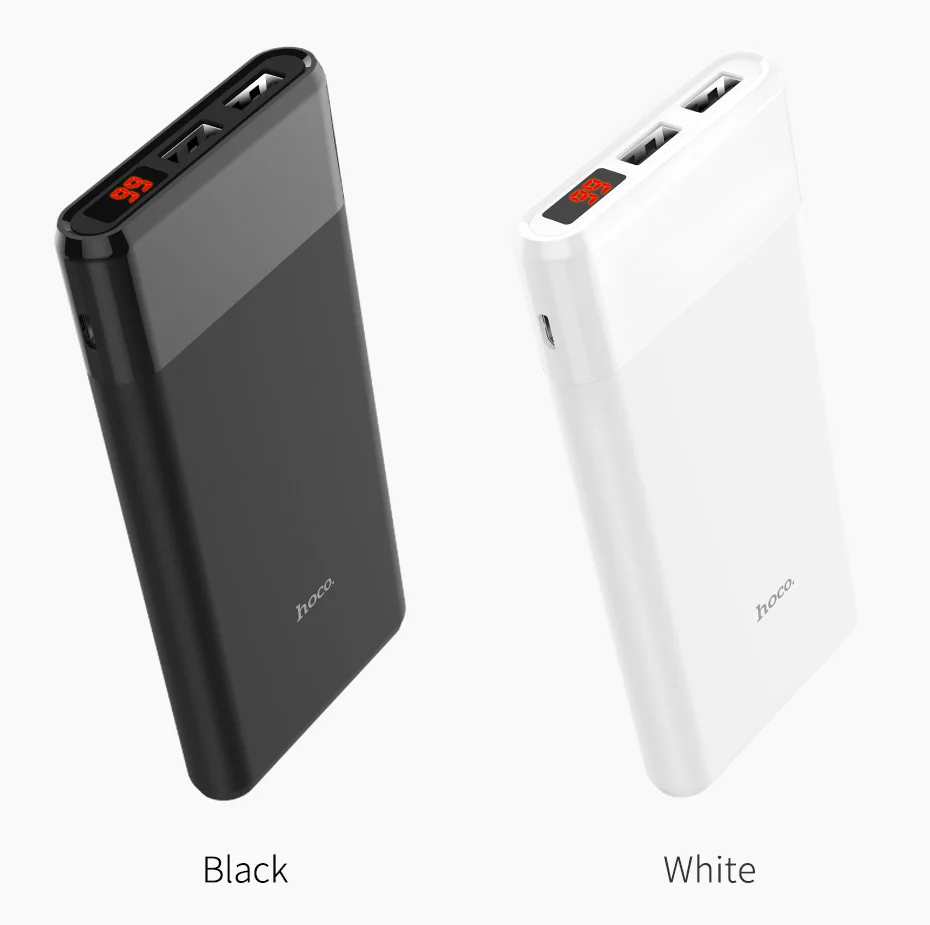 HOCO power bank 12000 мАч портативный внешний аккумулятор для телефона Быстрая зарядка USB выход внешний аккумулятор с ЖК-дисплеем мобильное зарядное устройство