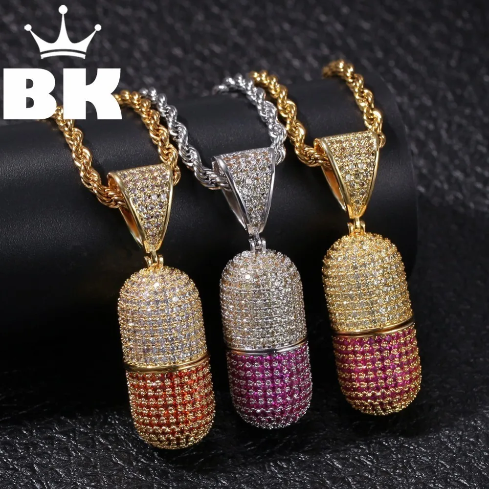 BLING KING на заказ таблетка которую можно открыть ожерелье хип хоп полностью