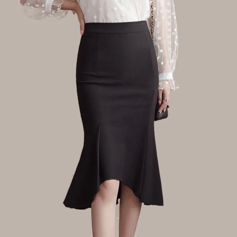 2017 Женская юбка рыбий хвост комбинированные Асимметричные OL юбки | одежда