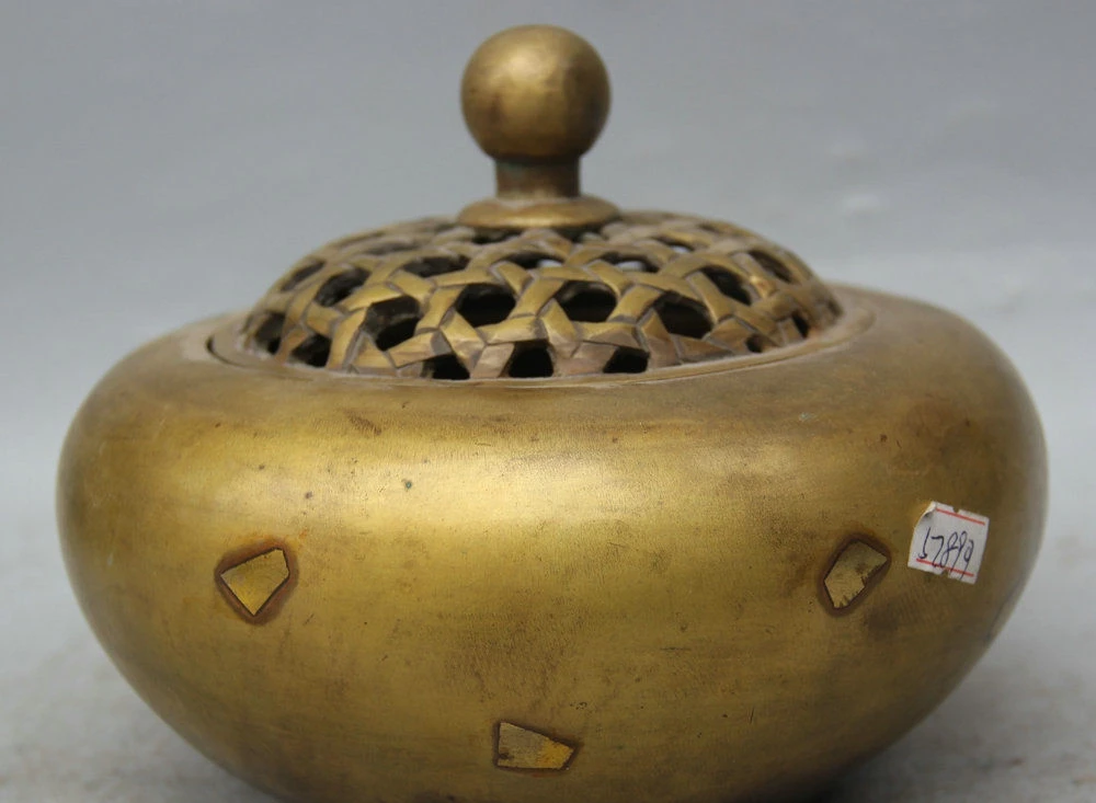 8 &quotотмеченный Китайский дворец династии Медный Круглый круглый курильница для