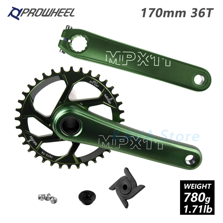 170mm Green 36T MTB велосипед кривошипно костюм звездочки 170 мм горный велосипед звездочка цепной передачи узкая широкая цепь из колец цепь 30/32/34/36/38T передняя Звездочка для SRAM GXP XX1 X9 модными принтами XO - Цвет: 170mm Green 36T