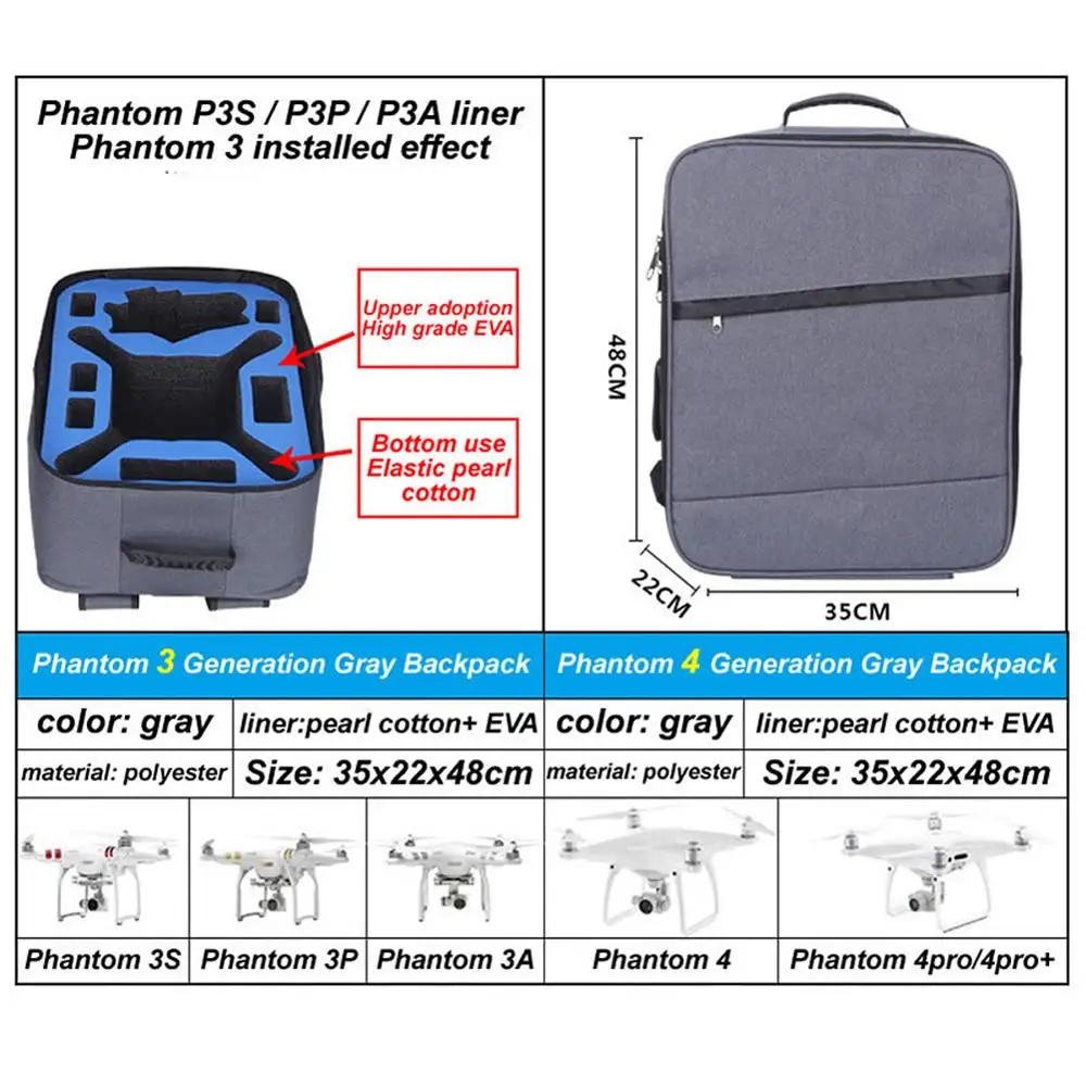 DJI Drones Phantom 3 Advanced RC рюкзак для квадрокоптера PHANTOM 4 чехол Универсальный