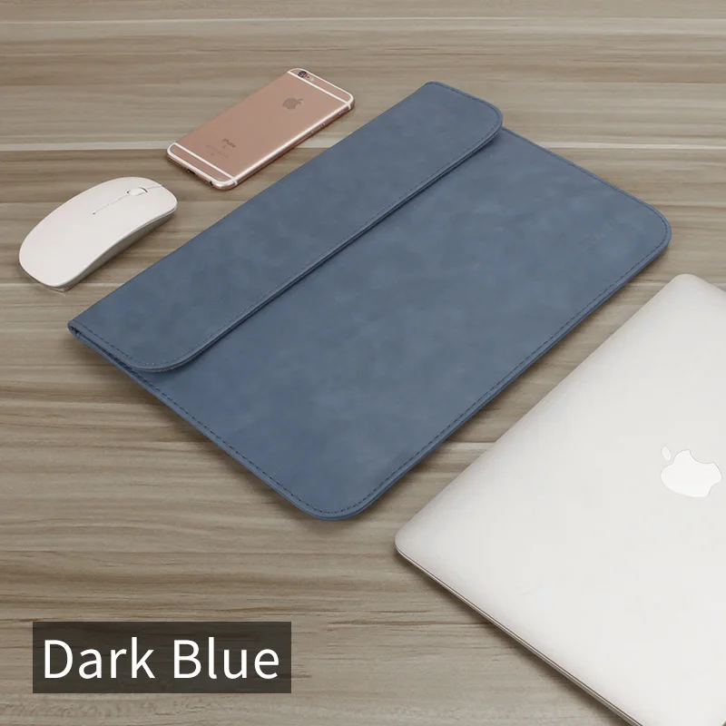Blue PU Для мужчин чехол для ноутбука Macbook air 13 Чехол сумка для ноутбука macbook pro 13 15 ноутбук чехол 14 дюймов для Тетрадь ноутбук ТАС wo Для мужчин - Цвет: Blue PU
