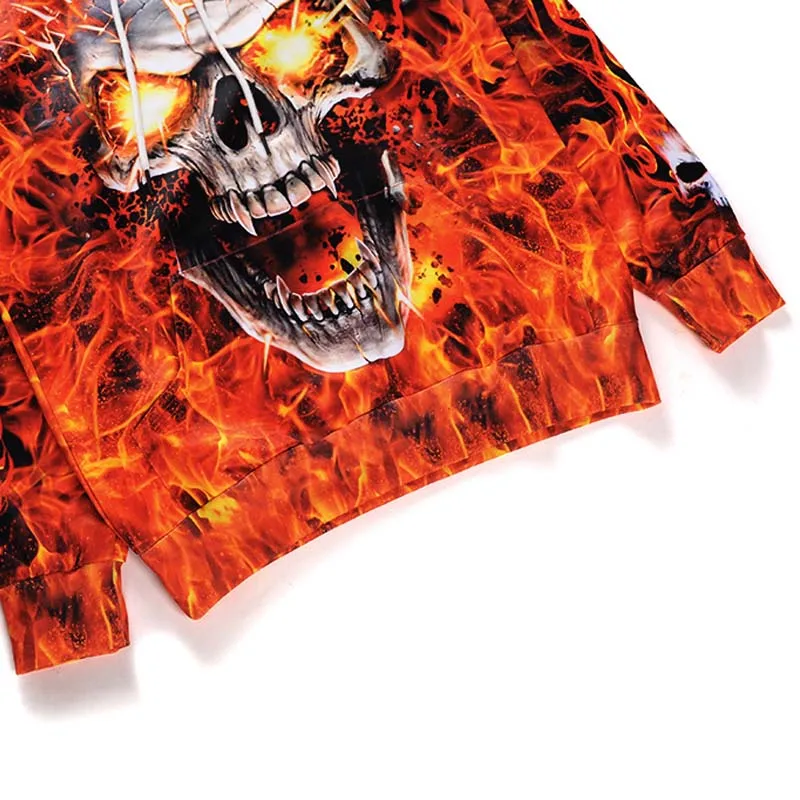 

New 3d Hoodies Men Spring Autumn Long Sleeve Hoodie Sweatshirt Men 2018 Fashion Fire eye Skulls Print Hoody Sweatshirts Pullover