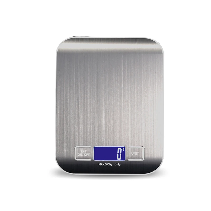 Электронные цифровые кухонные весы Upspirit 11LB 5 кг/1 г кухонные весы с ЖК-экраном Многофункциональные кухонные измерительные инструменты - Цвет: Silver