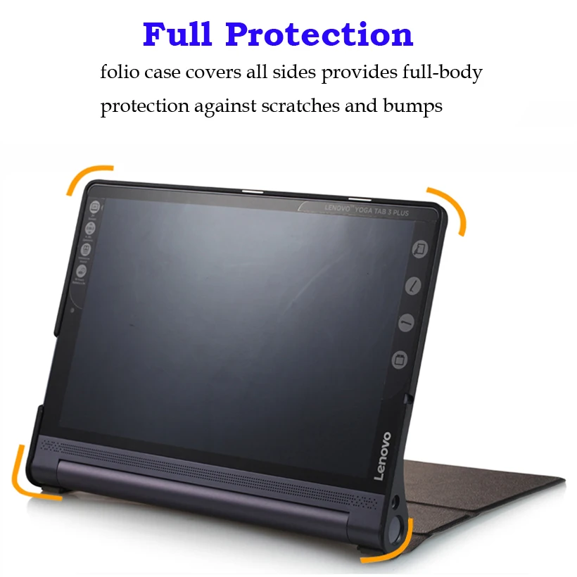 Флип-чехол для lenovo YOGA TAB3 Plus 10,1 YT-X703 и Yoga Tab 3 Pro X90 X90F X90L планшет из искусственной кожи защитный чехол+ пленка+ ручка