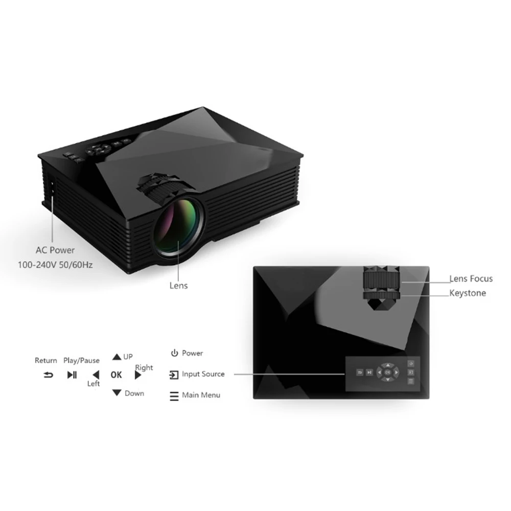 2016 новые оригинальные UNIC UC46 мини Портативный проектор Miracast Поддержка Full HD 1080 P