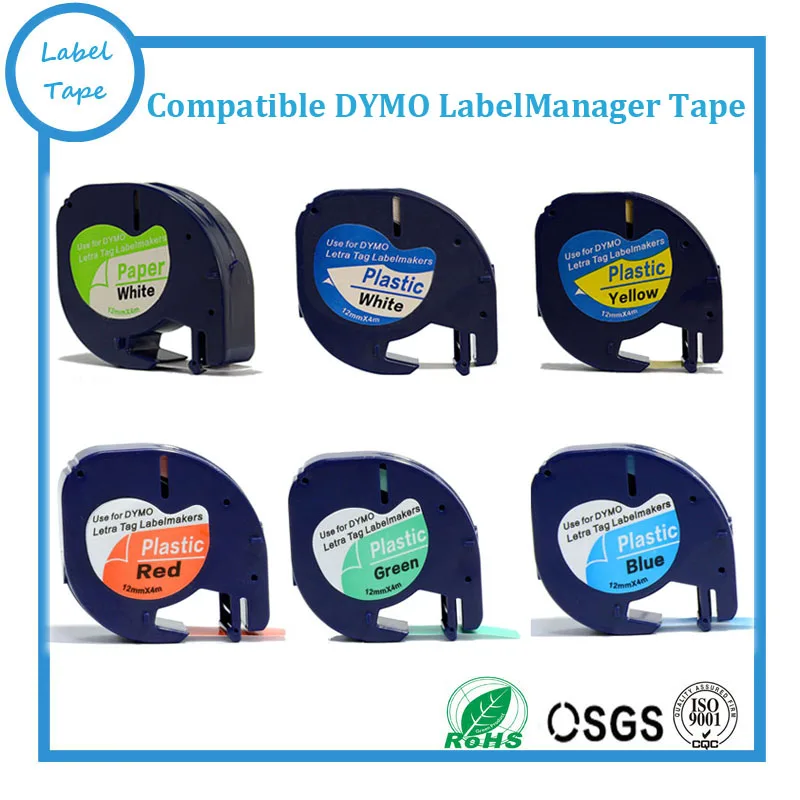 

Compatible DYMO LT Mixed 91200 91201 91202 91203 91204 91205 Letratag label tape for DYMO plastic label printer free shipping