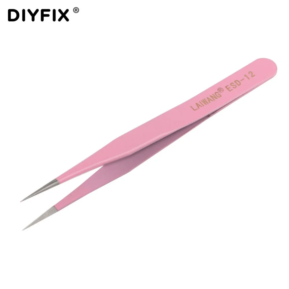 DIYFIX Пинцет для наращивания ресниц из нержавеющей стали антистатические щипцы