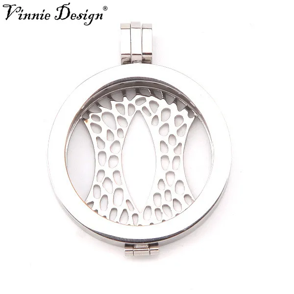 Держатель для монет из нержавеющей стали с клеткой Большой Серебристый кулон 35