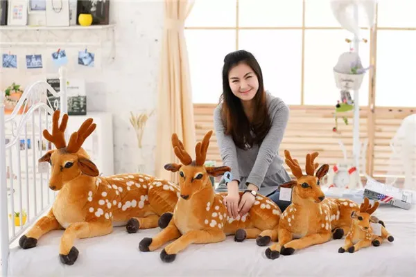 

simulation prone sika deer plush toy pillow toy Christmas gift h783