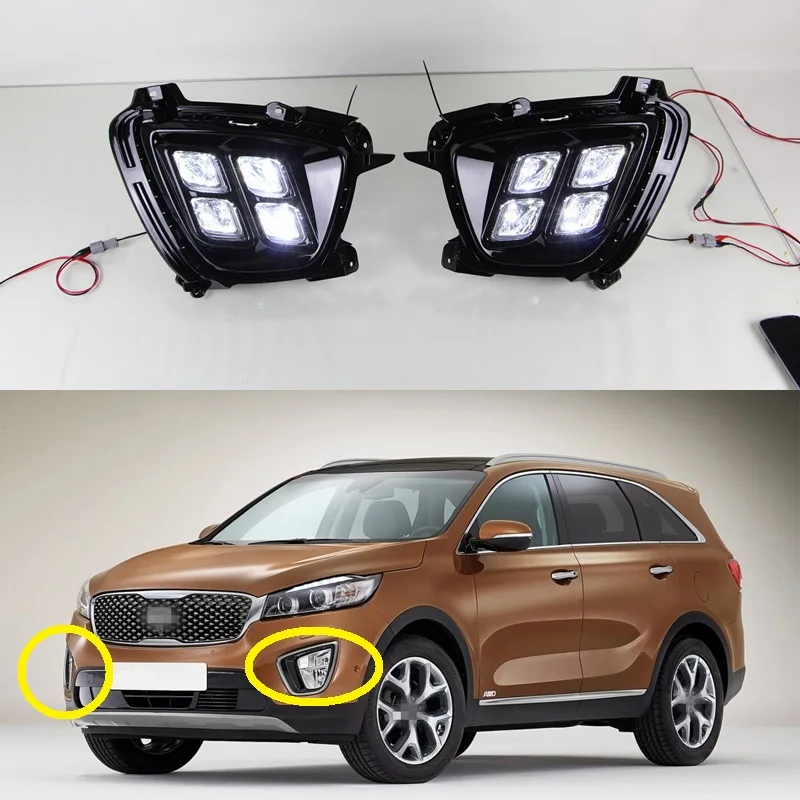 

2 шт., светодиодные противотуманные фары для Kia Sorento 2015