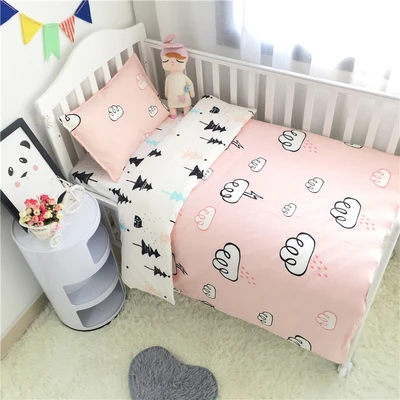 

3PCS New Arrived kit berço Ins crib bed linen baby Bedding set ,(Duvet Cover+Sheet+Pillowcase)