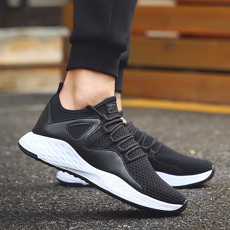 Для мужчин дышащие кроссовки удобные воздушной подушке спортивная обувь черные