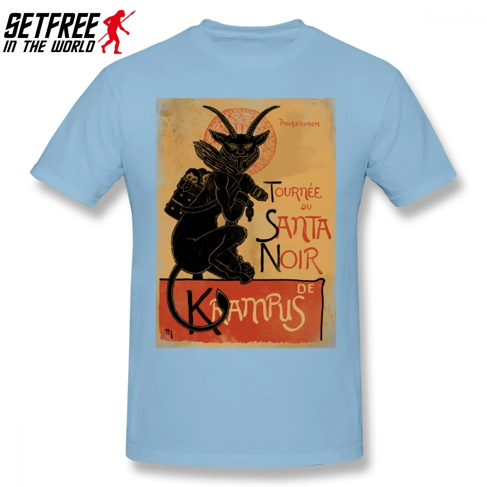 Merry Krampus для мужчин футболка мода случайный 4XL 5XL 6XL хлопок короткий рукав на заказ Забавные футболки - Цвет: Небесно-голубой