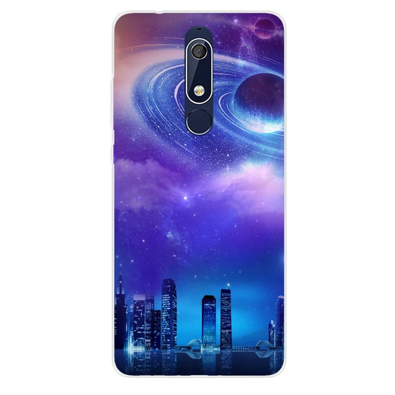 XK-01 Для Nokia 1 2 2,1 3 3,1 4,2 5 5,1 6 6,1 7 7,1 плюс 2018X5X6 Чехол для телефона с рисунком "Звездное небо" Луна картина мягкий чехол Fundas Capa - Цвет: XK-01