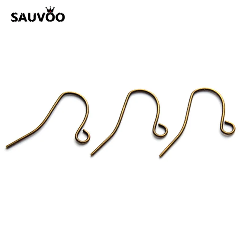 SAUVOO 200pcs/lot Antique Bronze/Gold/Silver Color Earring Hooks French Ear Wires for DIY Earrings Jewelry Making Findings | Украшения и
