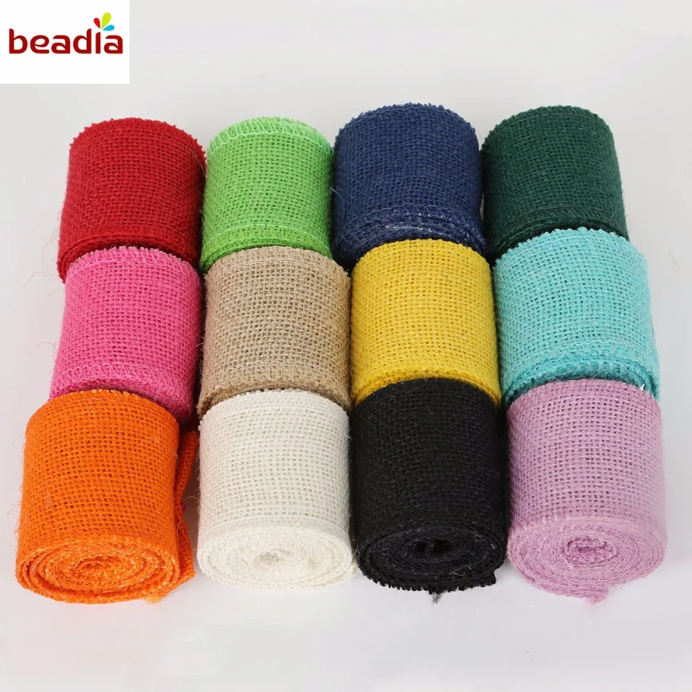 2 м/рулон лента из натурального джута 6 см 12 цветов|burlap string|ribbon ribbonribbon natural |