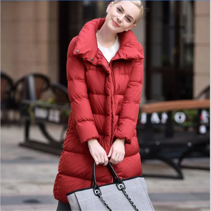 Женский пуховик PQ087 зимний длинный с воротником стойкой|coat down|coat fashioncoats coats |