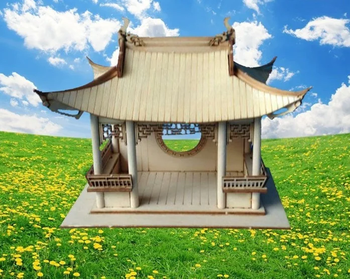 Китайские классические древние деревянные строительные модели Xihu lake осмотр