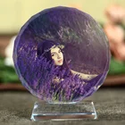 Индивидуальная лазерная гравировка, Хрустальная рамка для фотографий, Круглый семейный свадебный фотоальбом, День Святого Валентина, годовщина, фоторамки, подарки