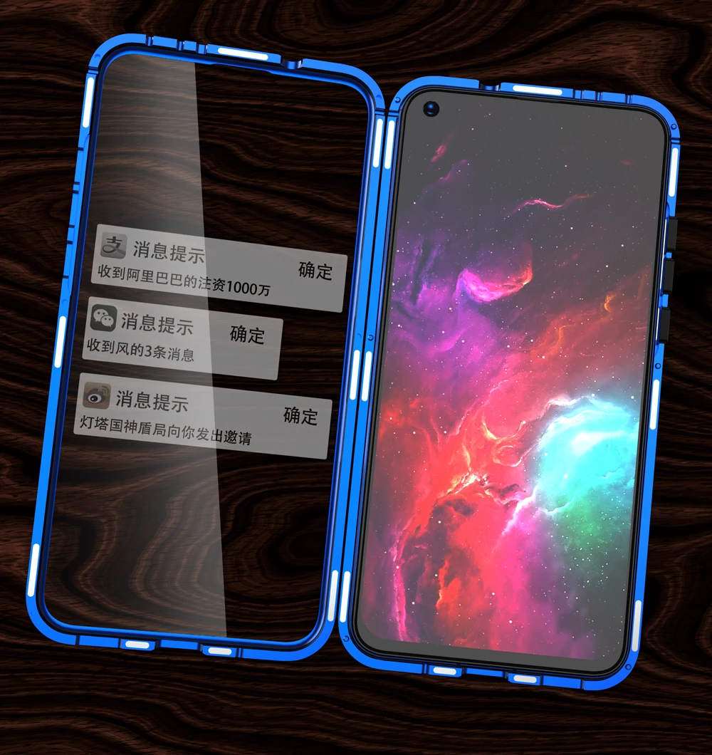 360 полная защита Магнитный флип-чехол для huawei Honor View 20 прозрачный экран закаленное стекло+ Металлическая Рамка стеклянная задняя крышка