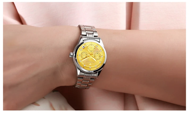 FNGEEN Montre Femme модные женские часы полностью автоматический механизм наручные часы со скелетом водонепроницаемые розовые часы с календарем