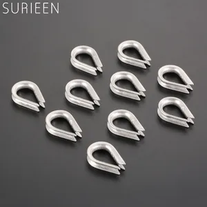 SURIEEN 10 шт.лот 3 мм M3 наперсток для троса, кабельные зажимы, морской класс 316, нержавеющая сталь, втулка для лодки, зажим, фитинги, обжимы для кабеля