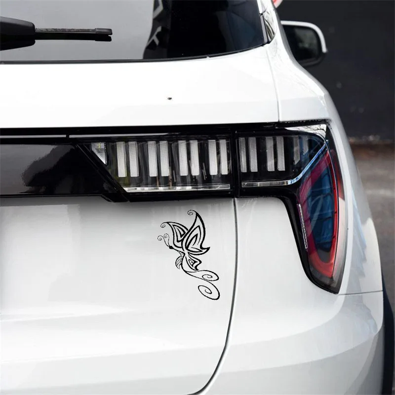 

YJZT 10.7CM*18CM Delicate Beautiful Butterfly Vinyl Decal Car Sticker Black/Silver C19-0521