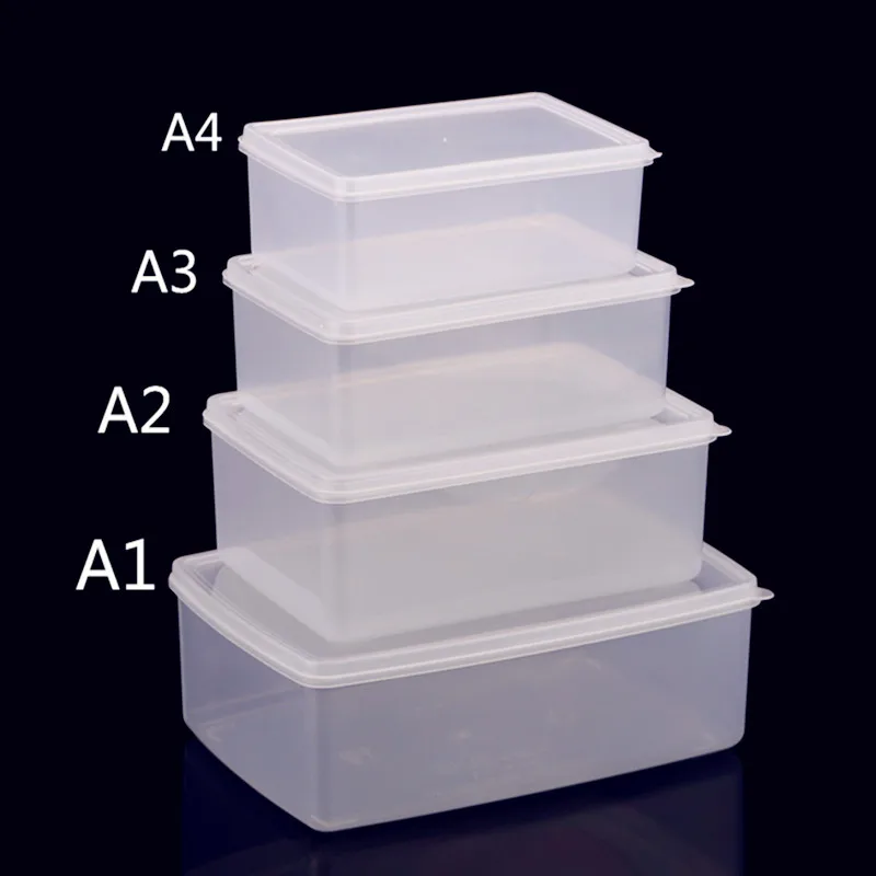 

2017 The rectangle transparent food grade plastic crisper Sealed refrigerated box Pulp refrigerator food storage box