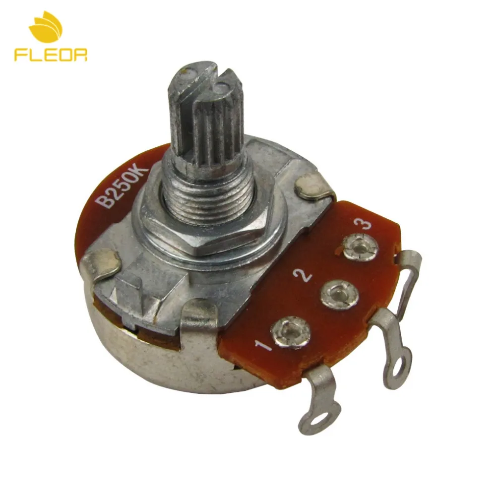 

FLEOR 10pcs Full Size Bass Guitar Potentiometers Pots B250K Linear Taper Short Shaft Potentiometers Guitar Accessories