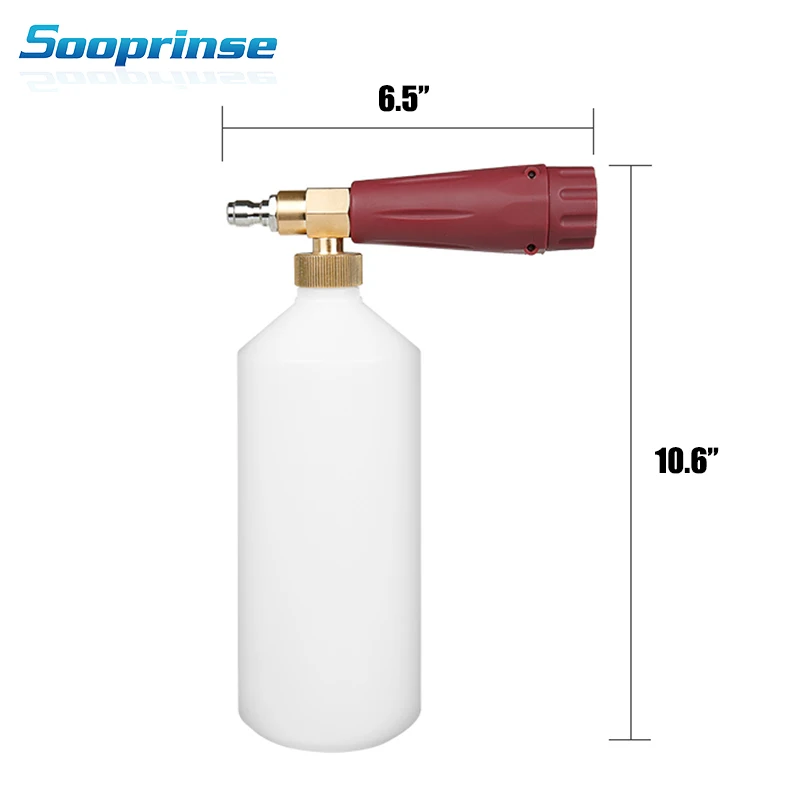 Sooprinse пенная насадка с 1/4 &quotбыстроразъемным генератором бутылка на 1 литр для