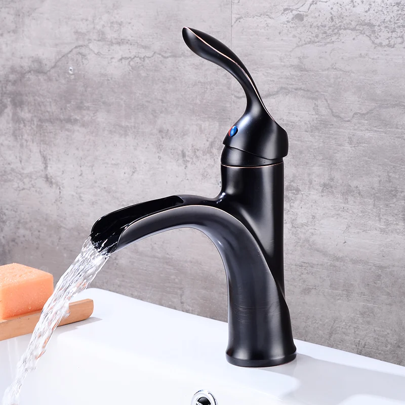 Латунный Смеситель для раковины в ванной комнате водопад|bronze waterfall faucet|bathroom basin