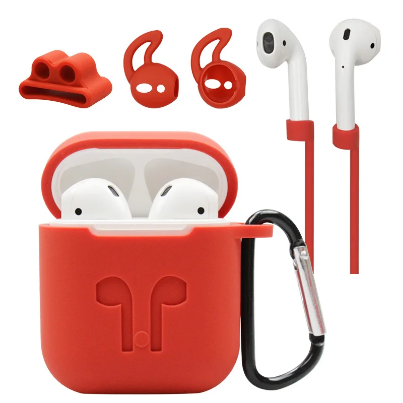 Мягкий силиконовый чехол для Airpods защитный наушников портативных 5 в 1