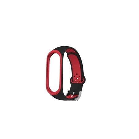 black red Для Xiaomi Mi, 4 ремешка, Двойной Цветной силиконовый браслет, ремешок с металлической пряжкой для Xiaomi Mi, ремешок 4 Global NFC - Цвет: black red