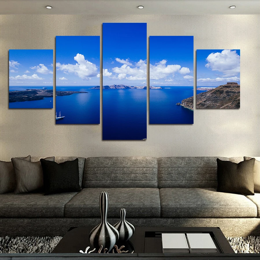 

5PCS Home Decor Canvas Wall Art Decor Painting Sea Scenery Wall Picture Canvas Art Print On Canvas For The Decor For The House