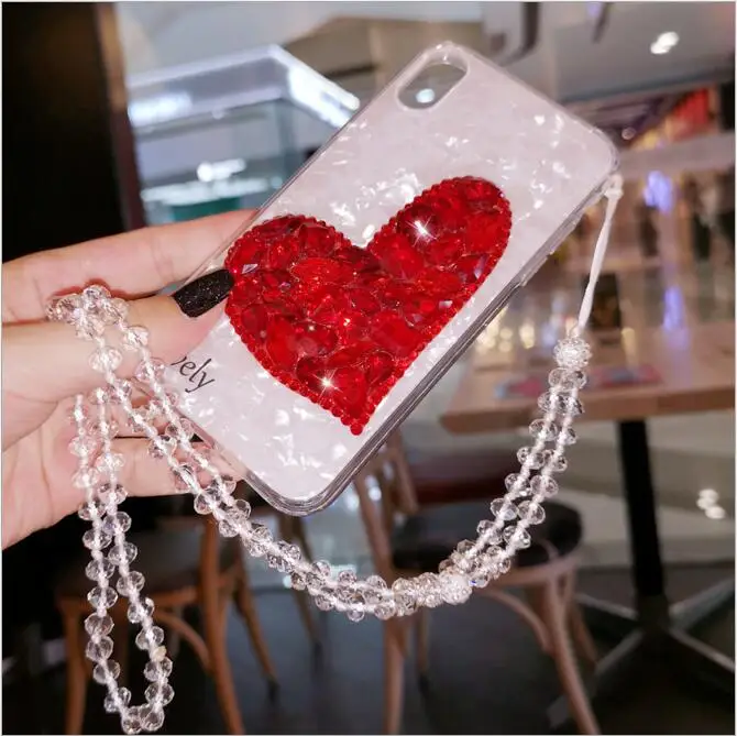 Модный Роскошный чехол для телефона iPhone Xs 6 7 8 plus горный хрусталь любовь Чехол