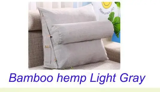 bamboo hemp gray Треугольное постельное белье, хлопковая подушка, стул, большая подушка, прикроватная, поясничное кресло, спинка, ленивая подушка, треугольная подушка для чтения - Цвет: bamboo hemp gray