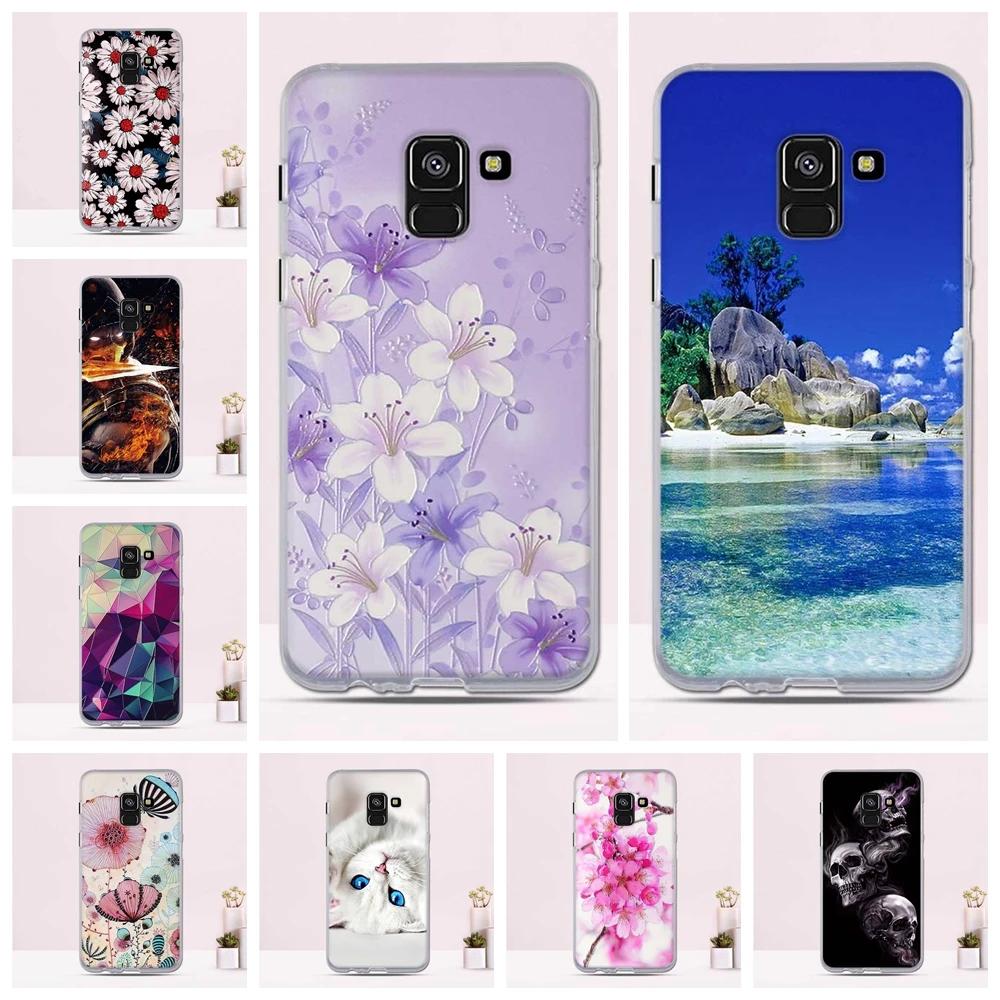 Чехол для телефона Samsung A8 2018 силиконовый мягкий защитный задний бампер из ТПУ Plus