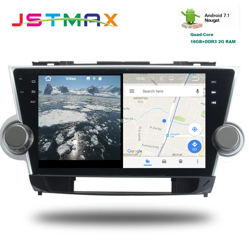 Автомобильный Android 7 1 gps Navi для Toyota Highlander 2009 2012 Авторадио навигационное головное