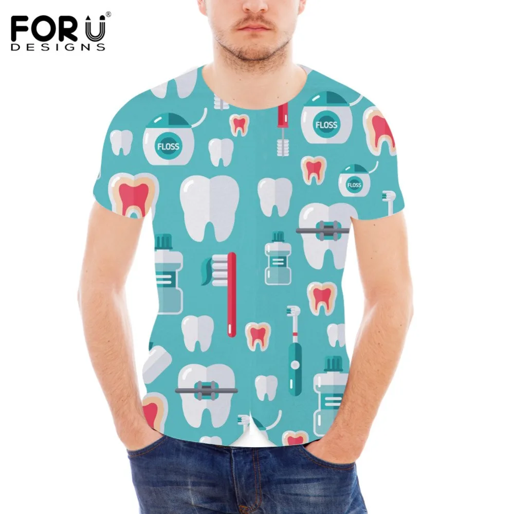 Новинка 2018 летние мужские футболки FORUDESIGNS с дантистом модная повседневная