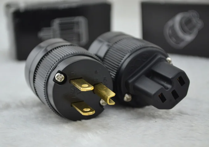 1 пара штепсельная вилка P320 стандарта США и IEC HIFI кабеля питания переменного тока