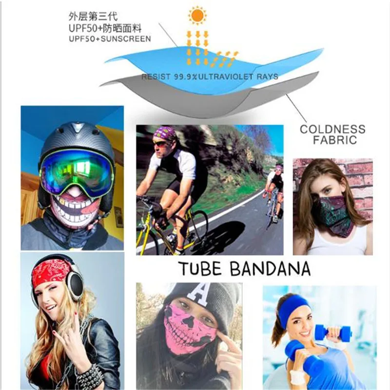 5 pcs/lot 3D Digital Printing Biker Bandanas AC316-AC327 Outdoor Hat Cycling Turban Head Scarf Sports Face Mask |