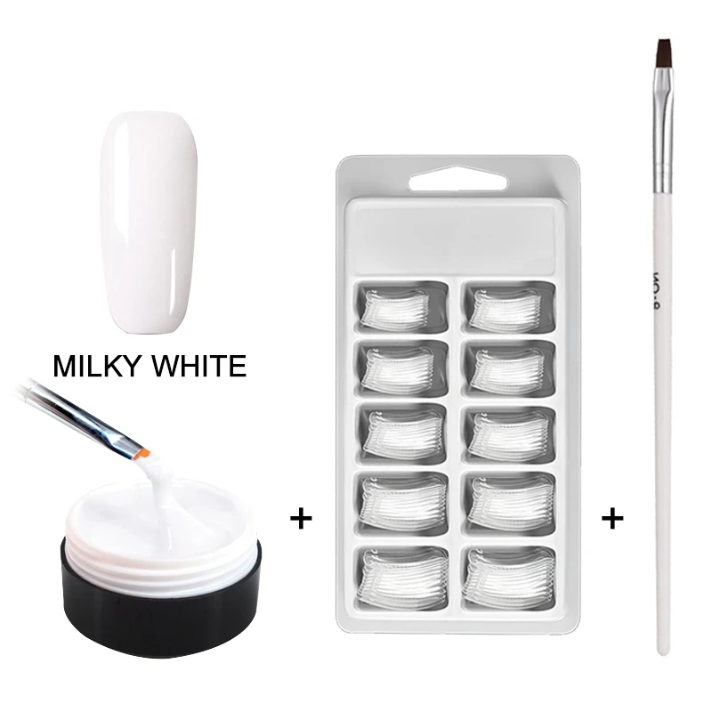 Set 03 White MIZHSE, УФ-гель, полигель для наращивания ногтей, кристально-желе, полигель для ногтей, УФ-гель, светодиодный, твердый гель, акриловый, строительный, Слип-раствор, наборы - Цвет: Set 03 White