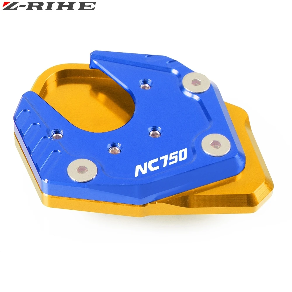 gold and blue Для HONDA NC750X NC 750X NC750 X аксессуары для мотоциклов CNC алюминиевая боковая откидная подножка подставка удлинитель Pad - Цвет: gold and blue