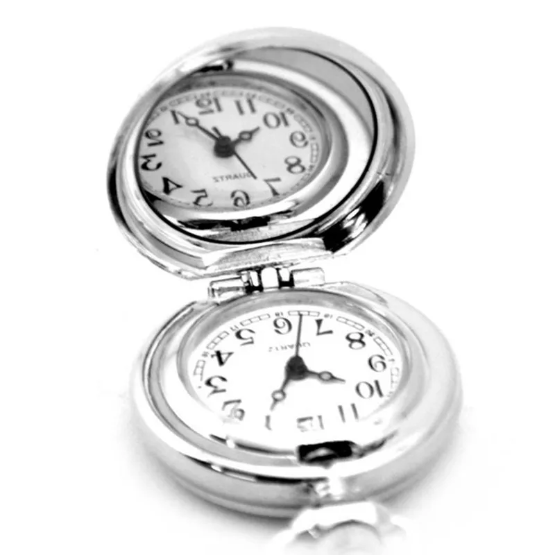 TIEDAN White Face Skull Purple Flower Silver Antique Quartz Pocket Watch with Necklace Retro Enemal Fob for Unisex Gifts | Наручные часы