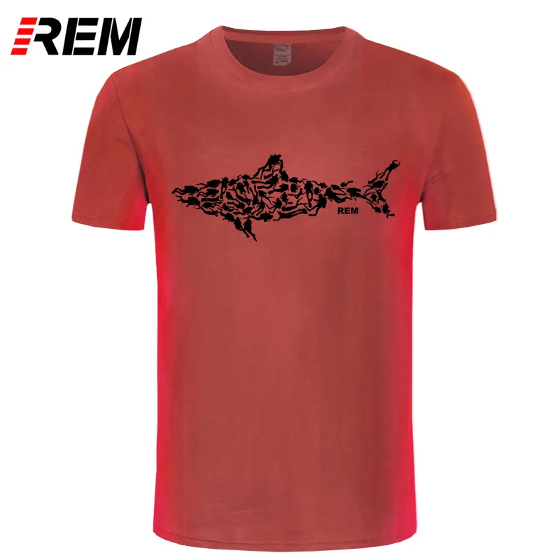 4 REM Shark аквалангист футболка Divinger Dive Забавный подарок на день рождения подарок для Него для мужчин взрослых Футболка короткий рукав хлопок - Цвет: 4