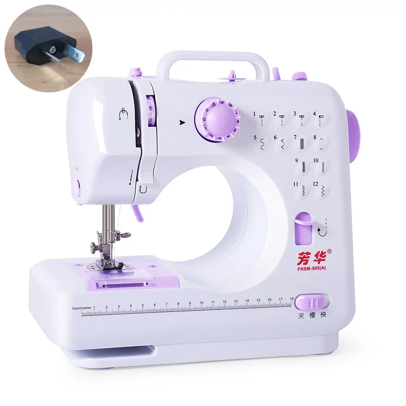 SET1 AU plug Fanghua мини швейная обучающая машина FHSM505 Бытовая 12 стежков многофункциональная двойная скорость крафтинг машина для починки - Цвет: SET1 AU plug
